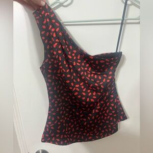 TCEC Black and Red Patterned Top